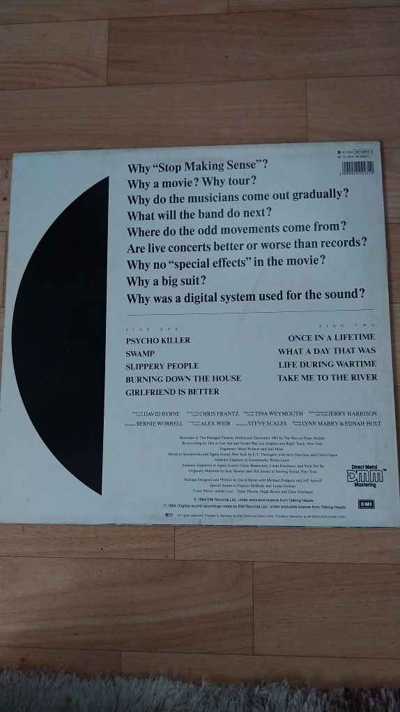 Talking Heads " Stop Making Sense " Vg winyl