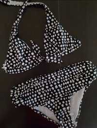 Kostium kąpielowy dwuczęściowy bikini rozmiar M. Czarno-biały