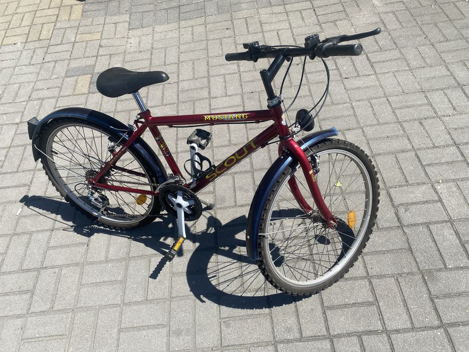 Rower 16" kola 24"  bordowy metalic SCOUT Mustang