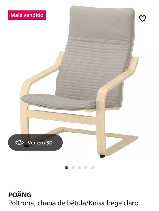 Poltrona Poäng Cinza IKEA