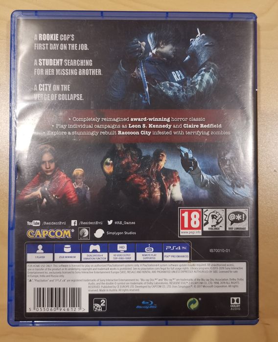Resident Evil 2  Remake Ps4/Ps5