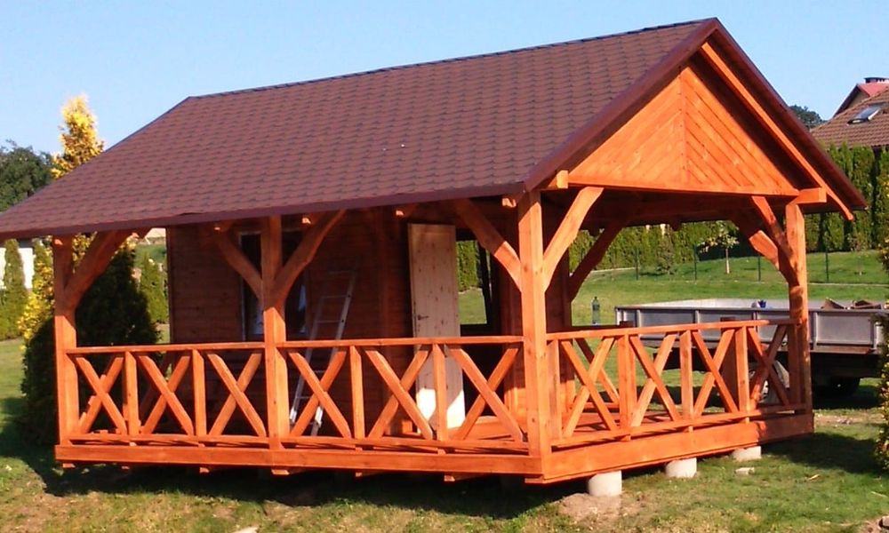 Domek letniskowy, narzędziowy drewniany 7×3 m Montaż w cenie