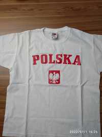 Bluzka biała z napisem Polska