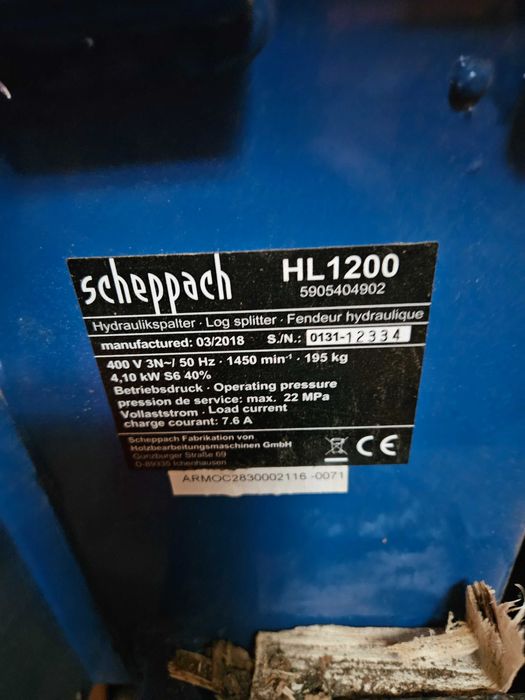 Гідравлічний дровокол Шепах Scheppach HL 1200