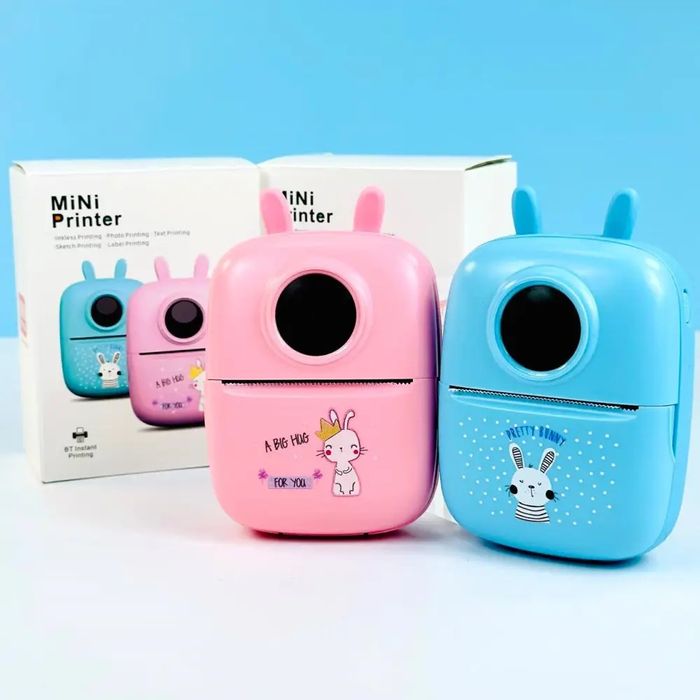 Міні принтер з підсвіткою термопринтер Bunny з повним набором