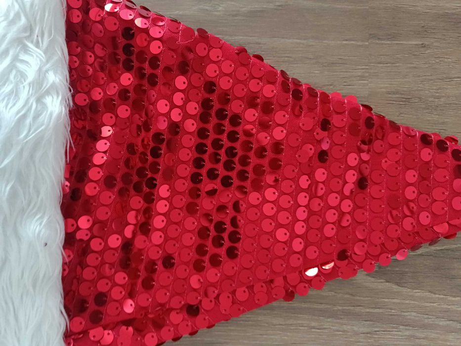 Czapka Mikołaja nowa z cekinami