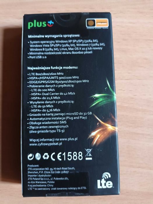 Modem USB 4G LTE MF823 LTE  do 100 Mb/s NOWY