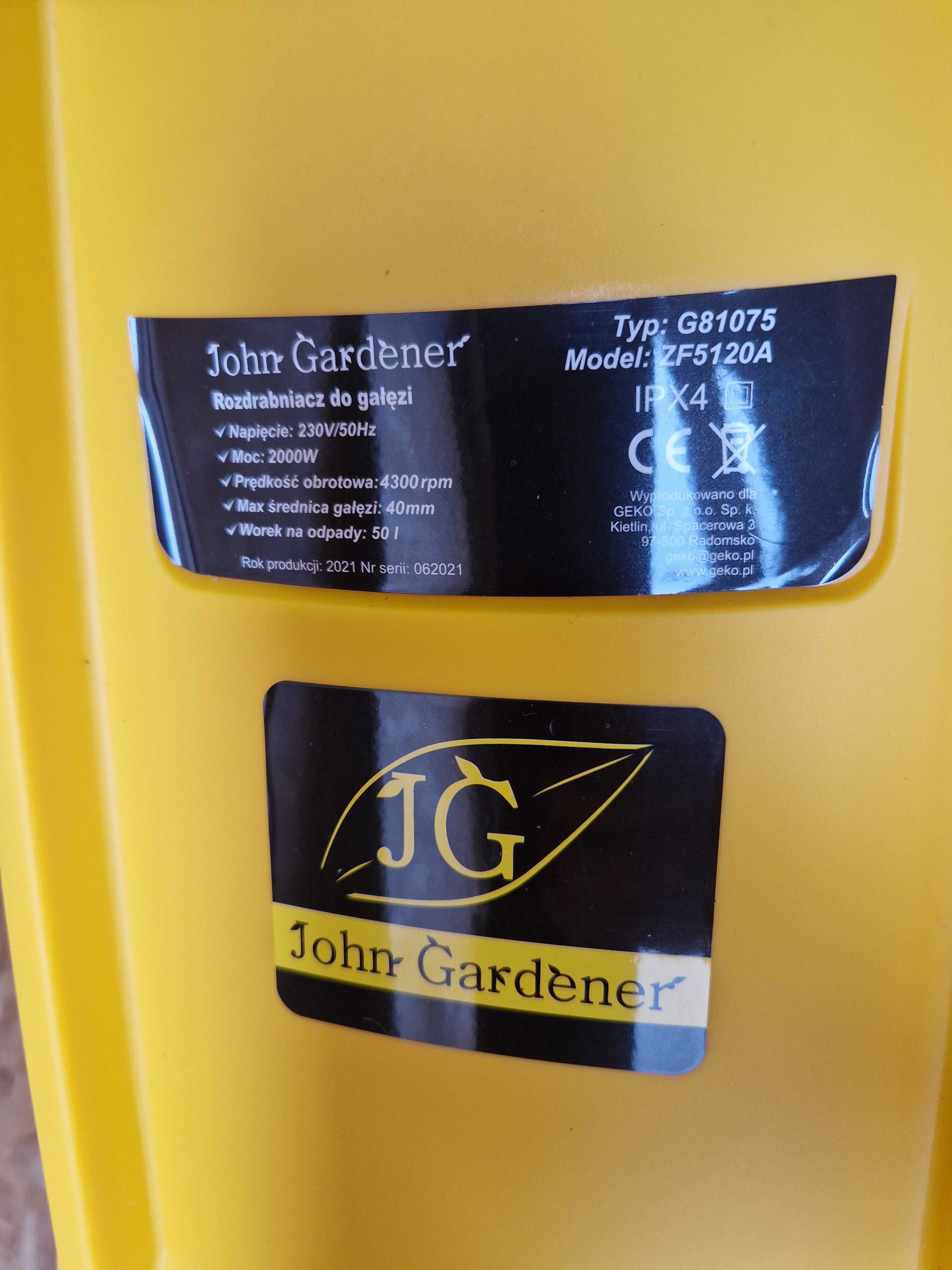 Rozdrabniacz do gałęzi 2000W Kod G81075 moc 2000 wat