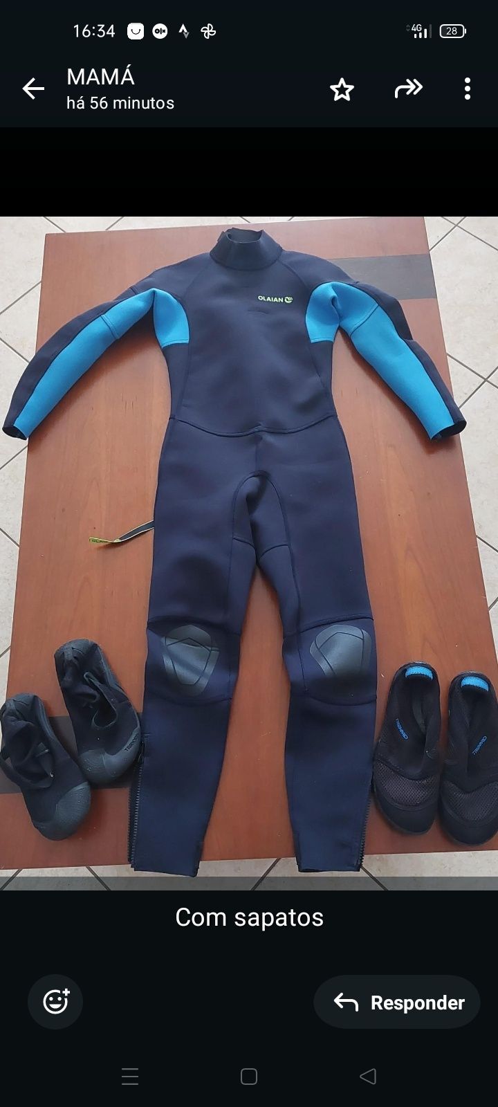 Fato de vela e botins