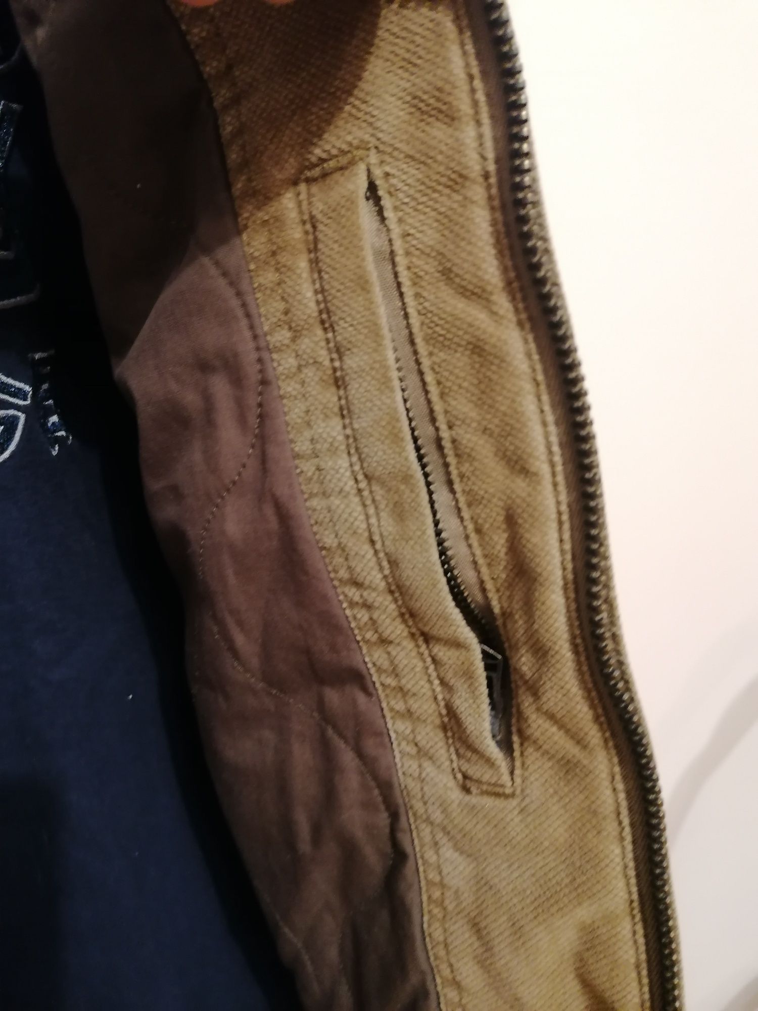 Kurtka beżowa męska sztruks, moleskin military jacket