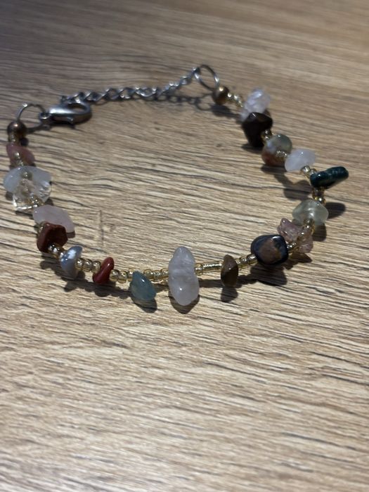 Bransoletka kamienie naturalne korale koraliki kolorowe boho etno