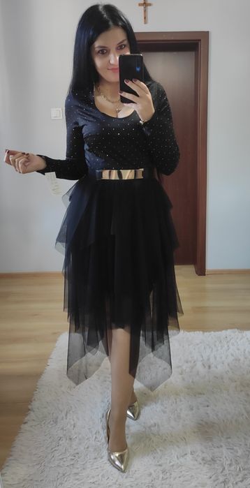 Sukienka z tiulowym dołem andrzejki święta sylwester