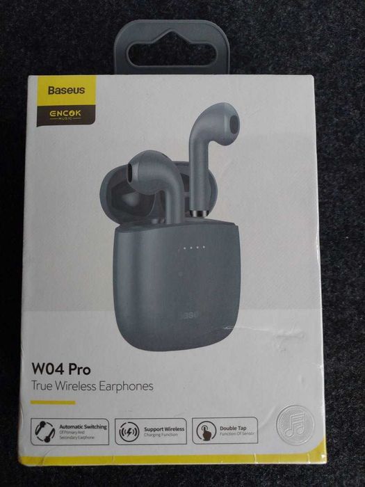 Бездротові Bluetooth навушники Baseus Encok TWS W04 Pro Grey NGW04P-0G