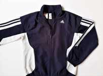 Adidas Bluza Kurtka Wiatrówka Granatowa Biała Młodzieżowa