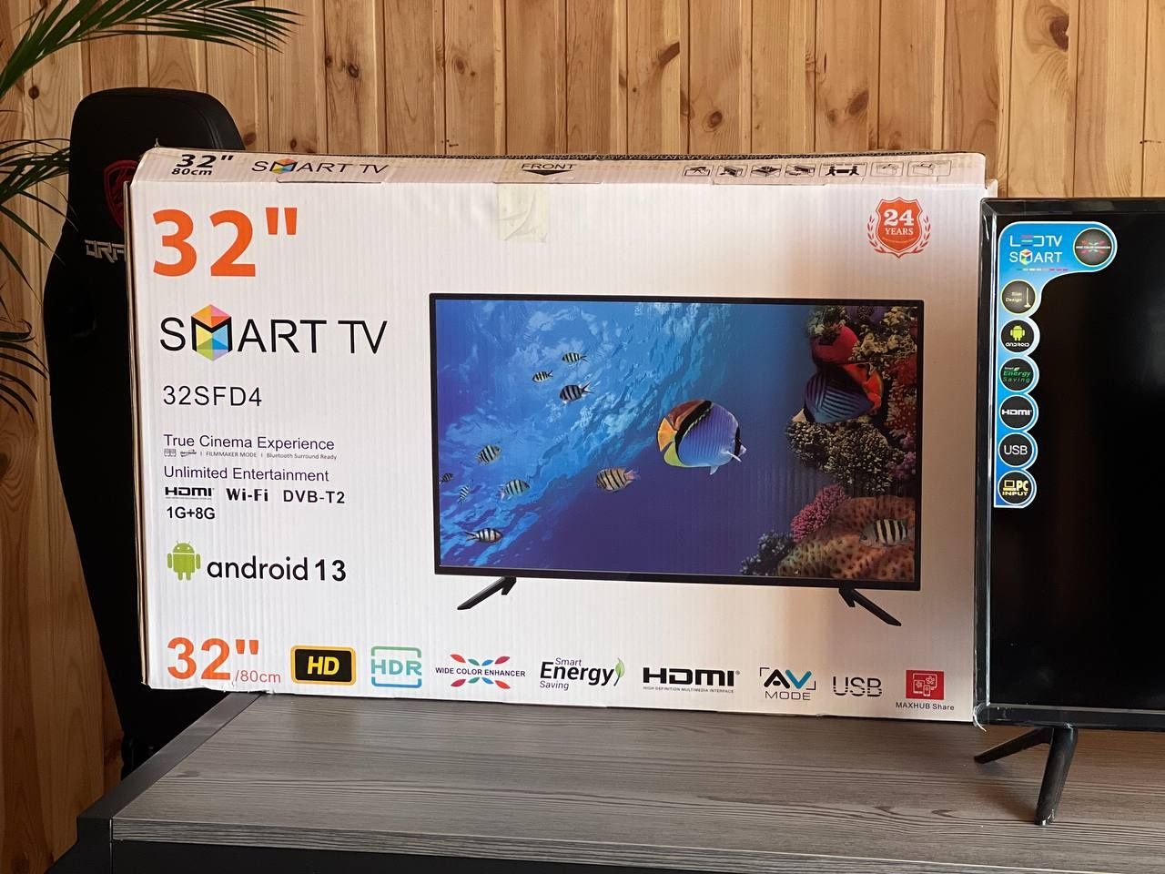 Телевизор 32 HD T2, Smartv Android 14.0 AOSP 1G+8G Оплата при получени