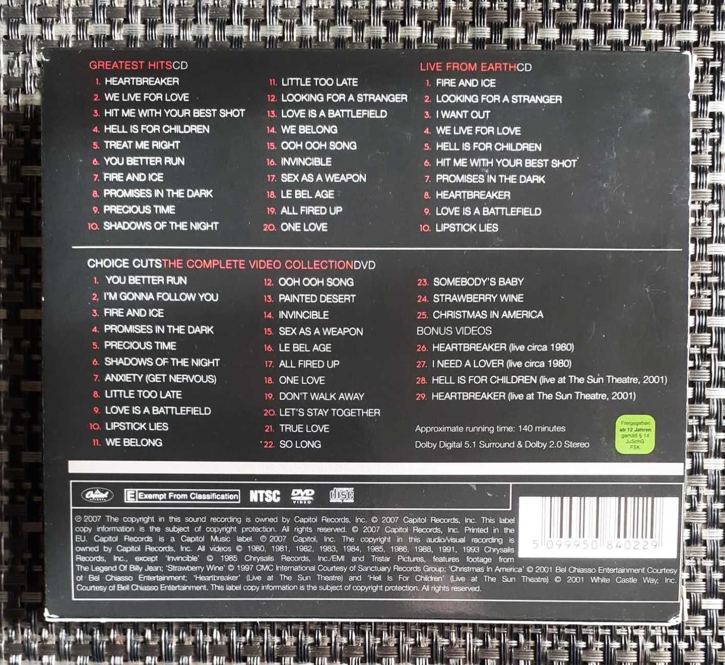 Pat Benatar - Greatest Hits & Live From Earth CDs + Choice Cuts DVD