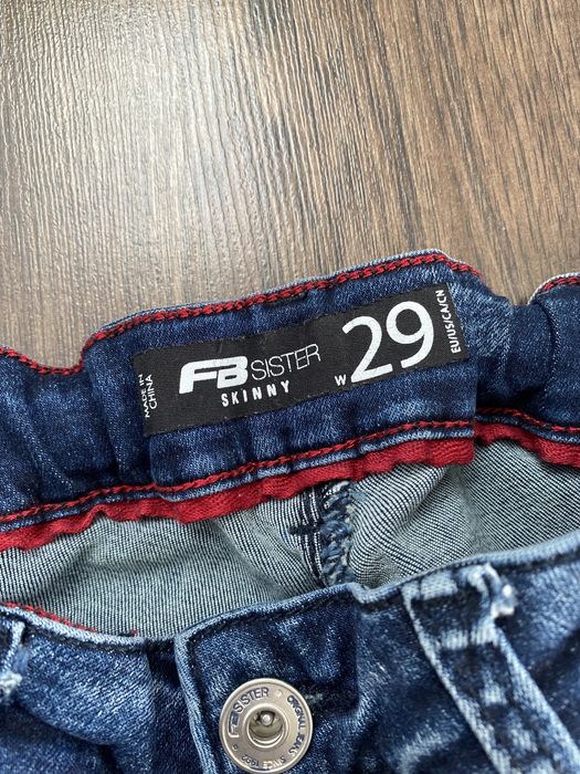 Jeansy skinny z ozdobnymi lampasami W29 FB Sister