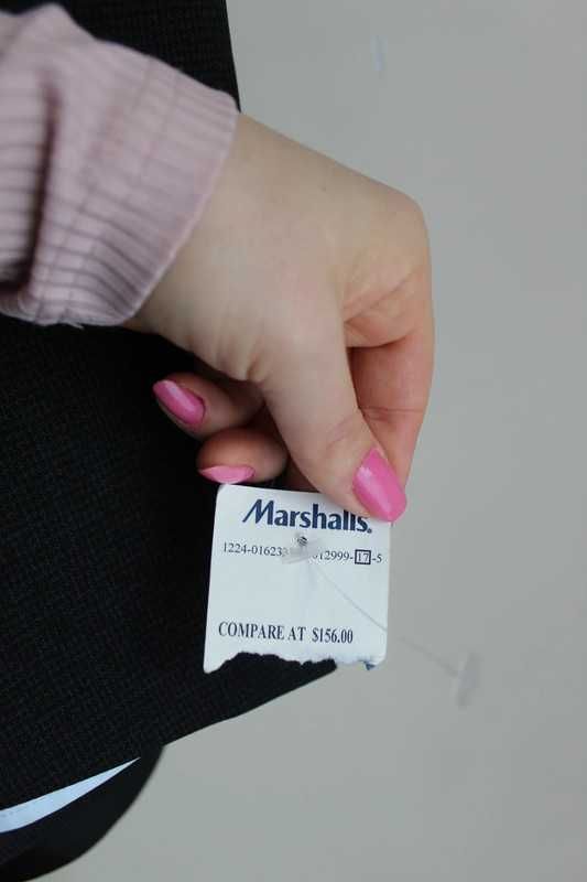 marshalls marynarka krata szara czerń męska krawat nowa wełna wełniana