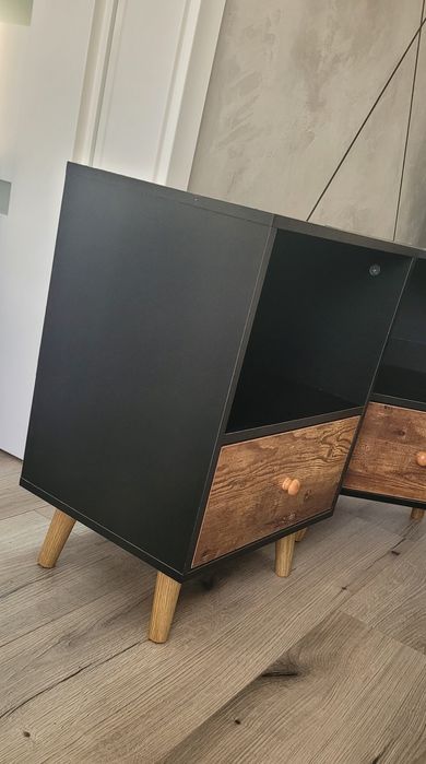 Szafki nocne stolik z szufladami loft skandynawski