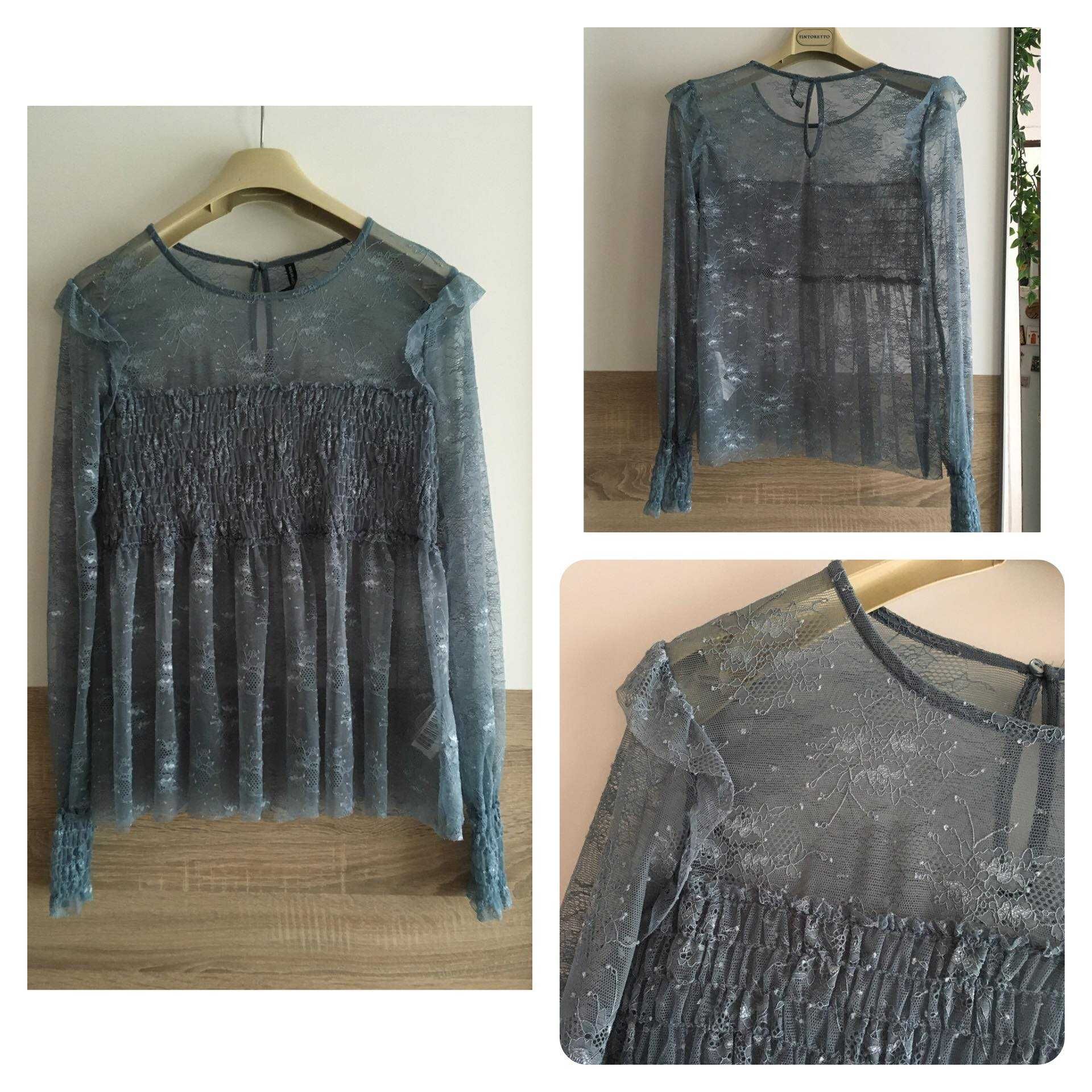 Blusa renda azul - Tamanho S - 4€ + portes *