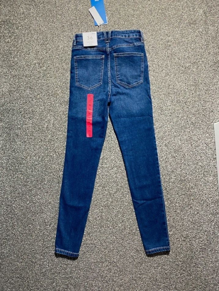 Jeansy Sinsay 34 wysoki stan skiny super high waist