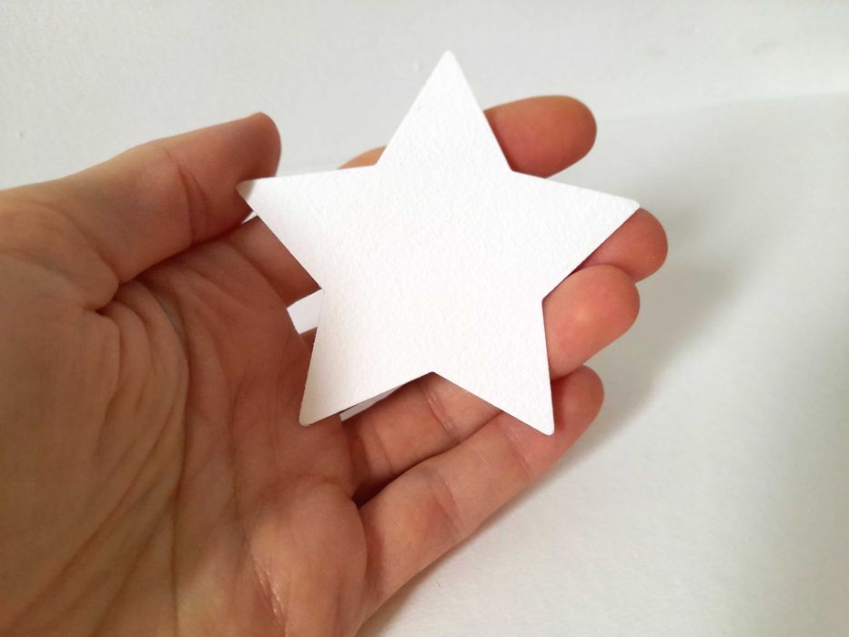 Cartões em forma de estrela em papel de aguarela, artesanato de Natal