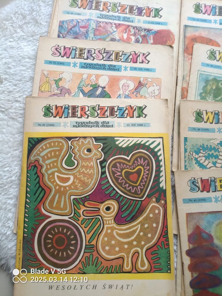 Cala seria Świerszczyki 1968 stare oryginalne w super stanie 19 sztuk