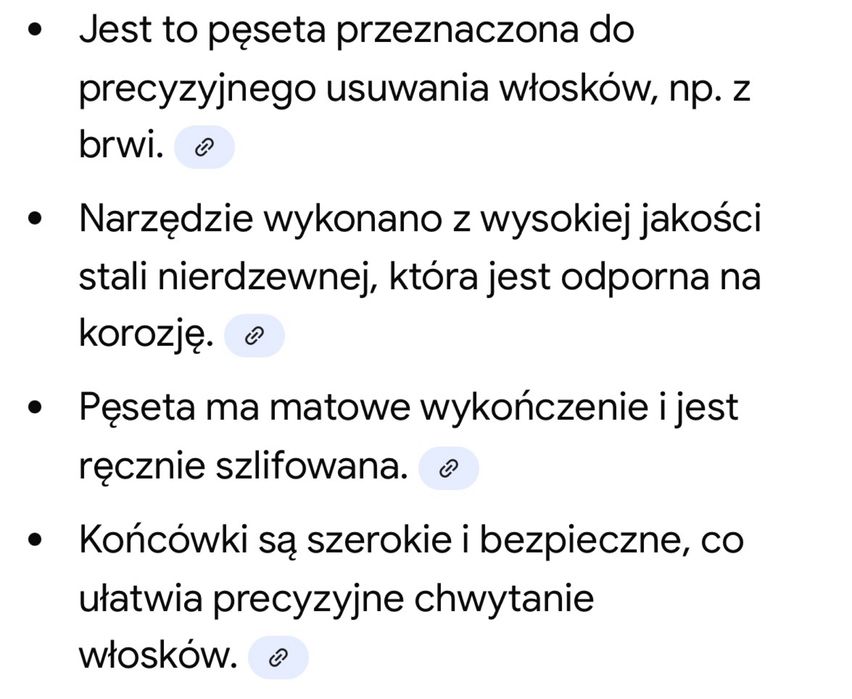 Pęseta do brwi.