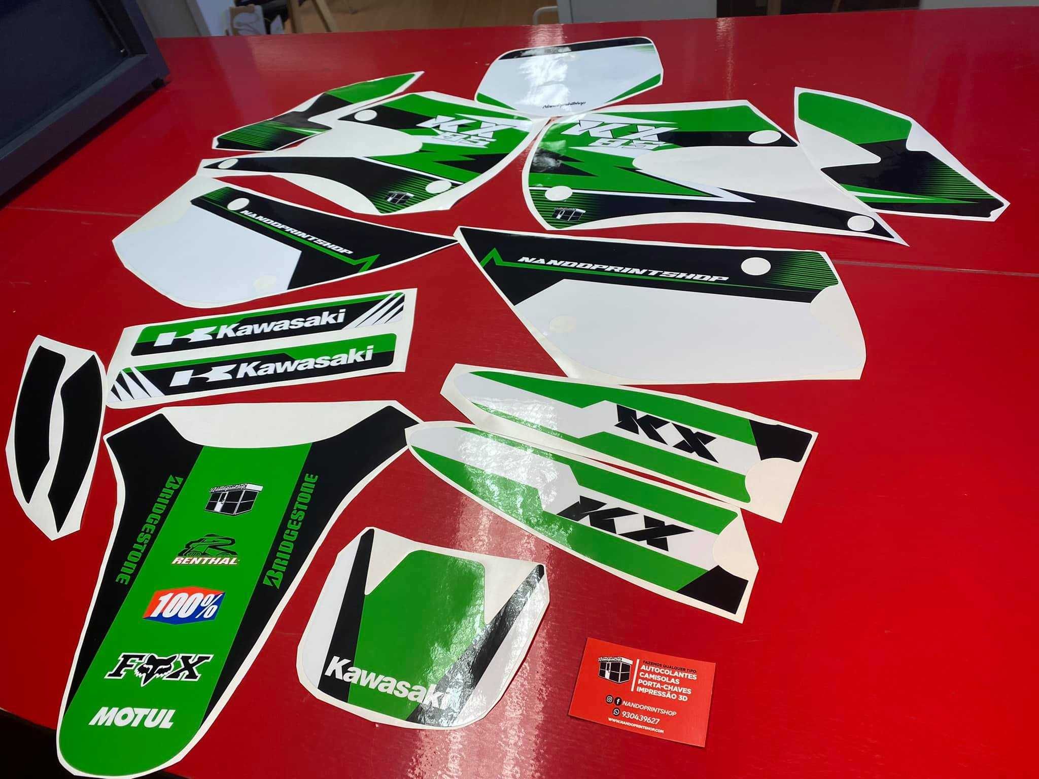 KIT GRAFICO AUTOCOLANTES KAWASAKI KX KXF 250 450 AO TEU GOSTO