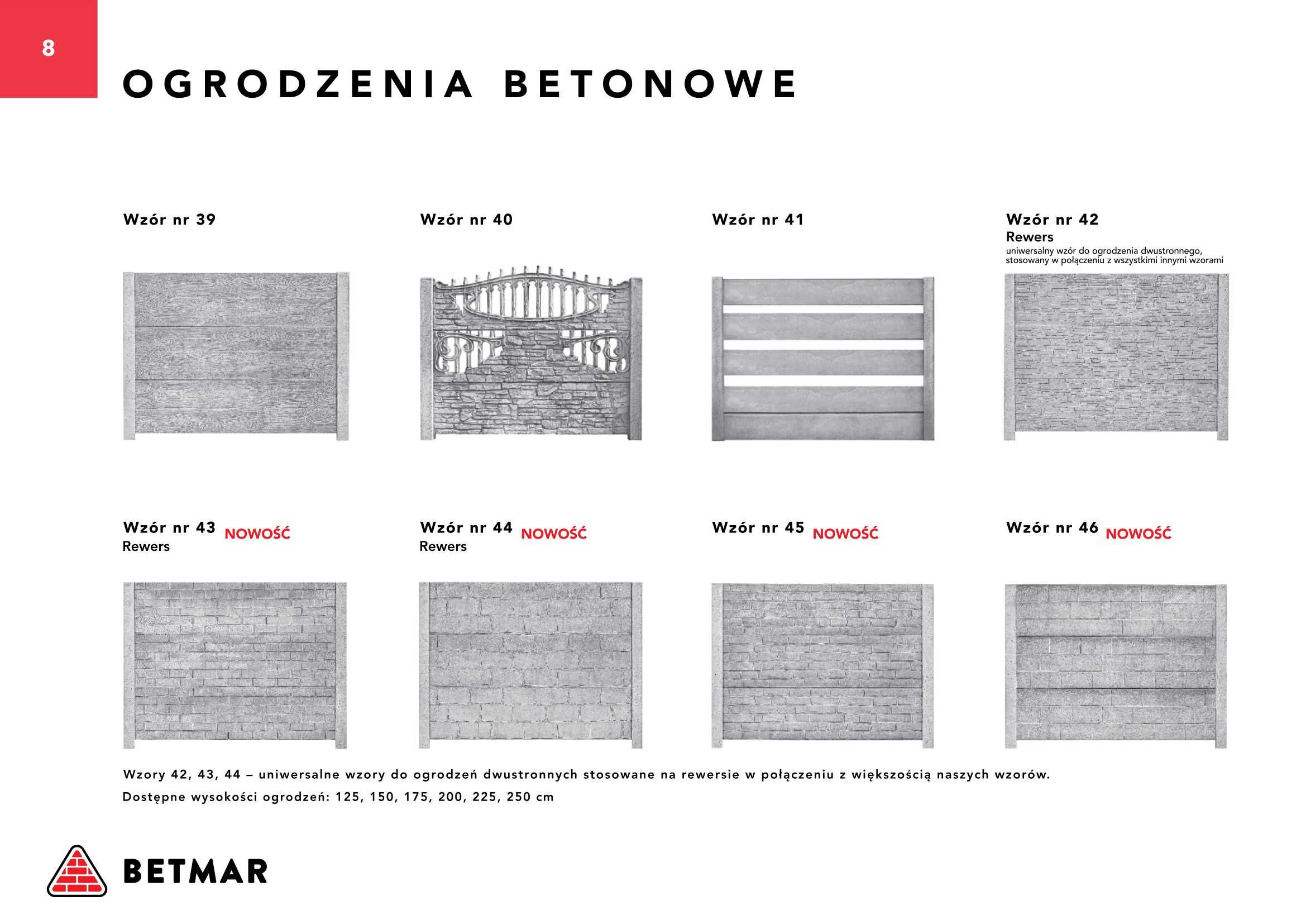 Ogrodzenie betonowe, ogrodzenia betonowe, płot betonowy H 150