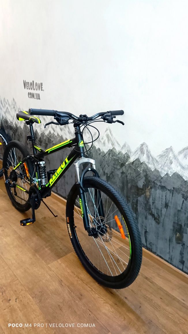 Велосипед Горный Двухподвесный Azimut 26",  оборудование SHIMANO