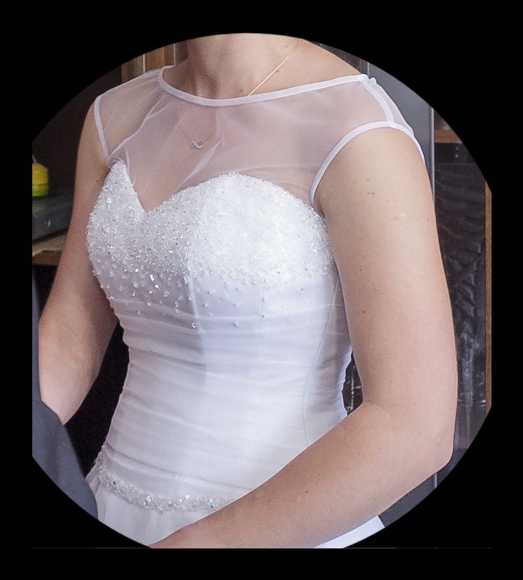 Suknia ślubna biała r.38 + welon