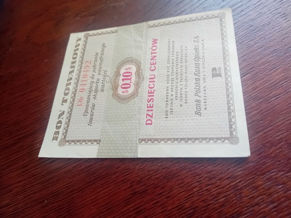 10 centów Bon Pewex 1960 rok
