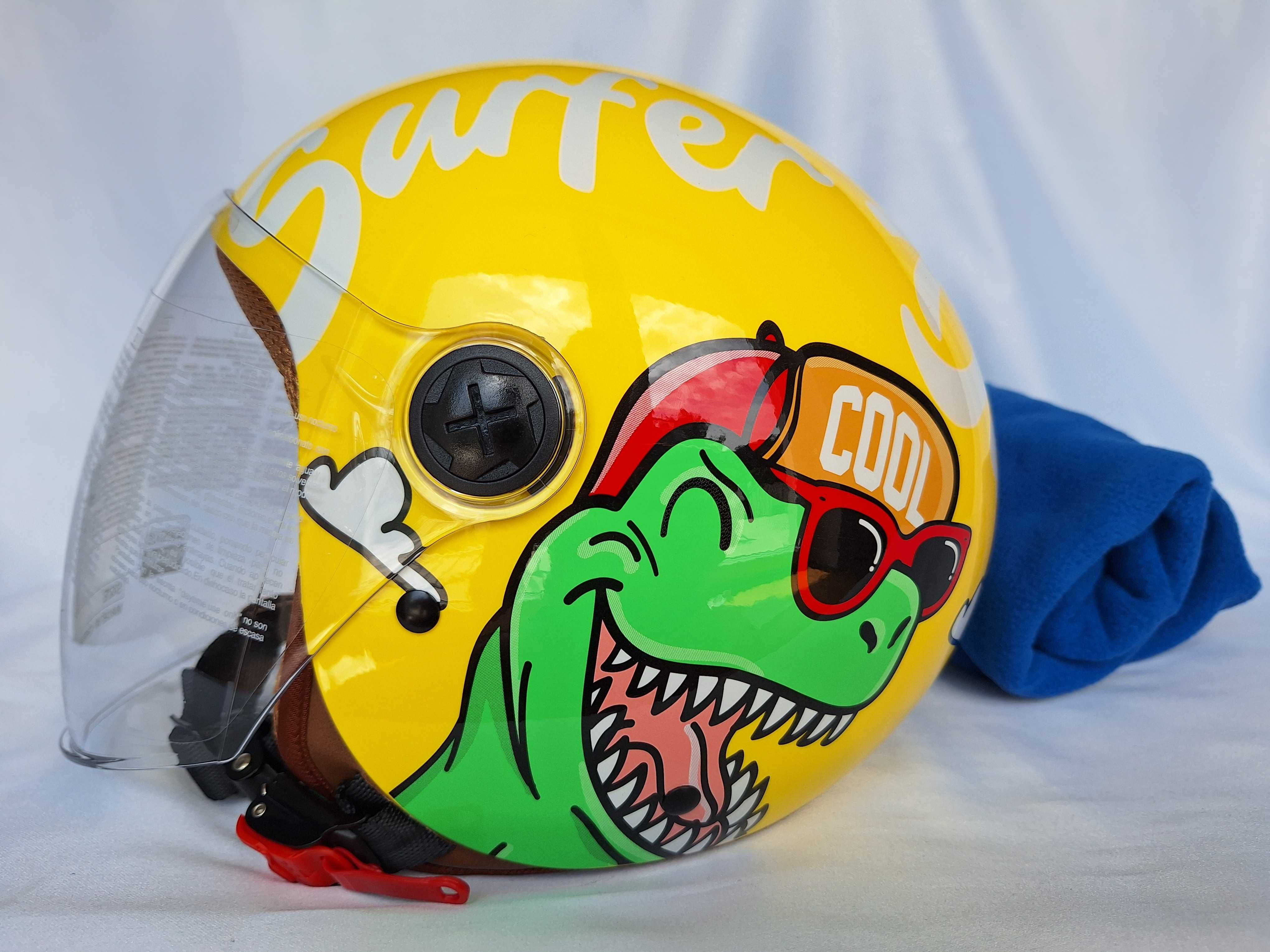 Kask rowerowy dziecięcy Yema Freeup Surfer Dino S 48-55cm