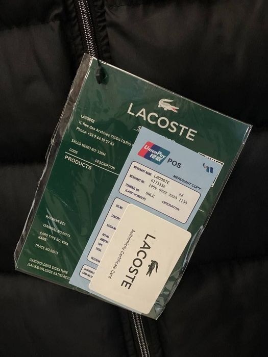 РАСПРОДАЖА -60% Чоловіча зимова куртка Lacoste чорний пуховик S M розм