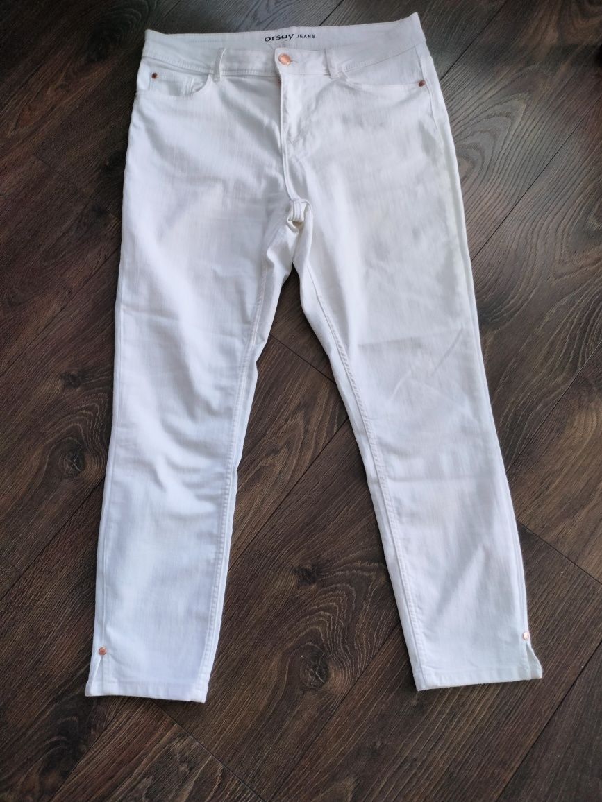 Damskie białe spodnie jeans Orsay 40