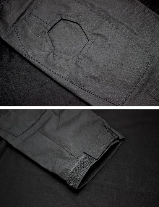 FICUHGOC Taktyczna Męska Koszulka Długi Rękaw Ciepła Czarna XL