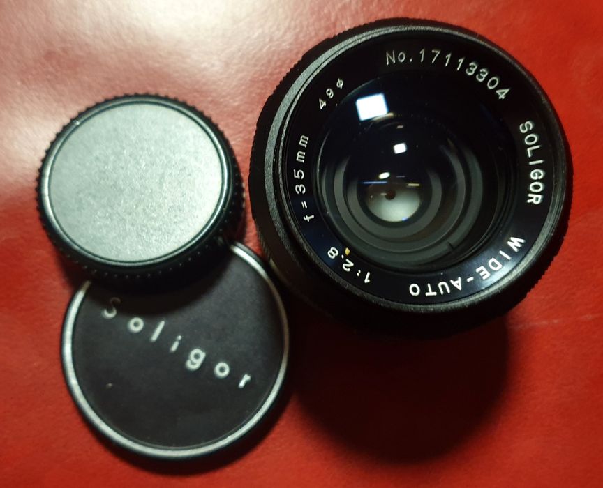 Japoński obiektyw SOLIGOR WIDE - AUTO 2.8 F-35mm Jak nowy M42
