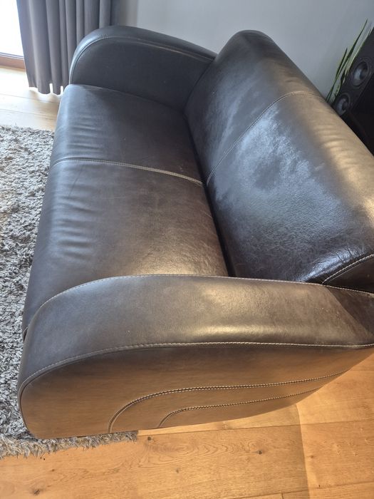 2x Sofa skóra naturalna brąz