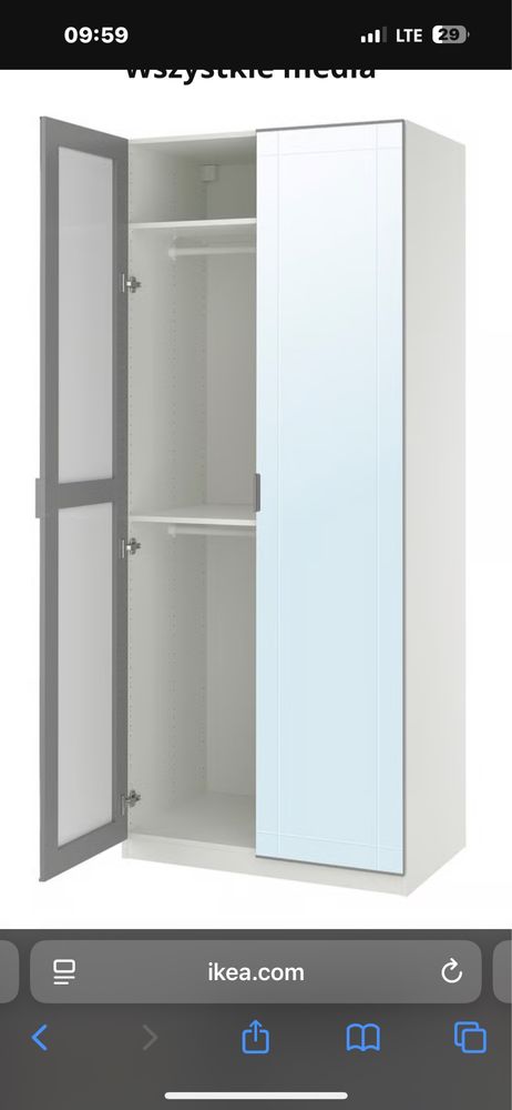 Szafa ikea pax z lustrem