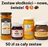 Zestaw słodkości – nieotwierane, świeże - konfitura, musy, krem 4 szt.