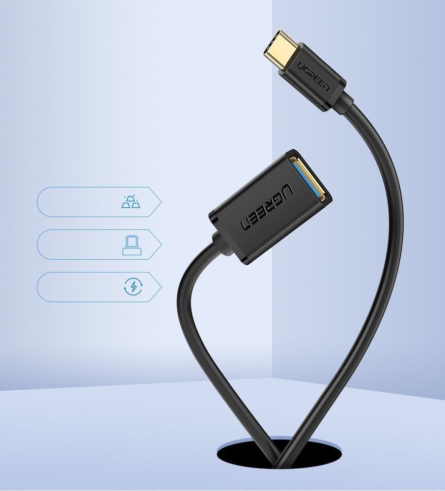 Adapter Przejściówka Kabel Ugreen Otg Z Usb 3.0 Na Usb Typ C Czarny