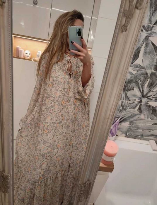 Dluga luzna oversize sukienka duzy rozmiar XXL/XXXL