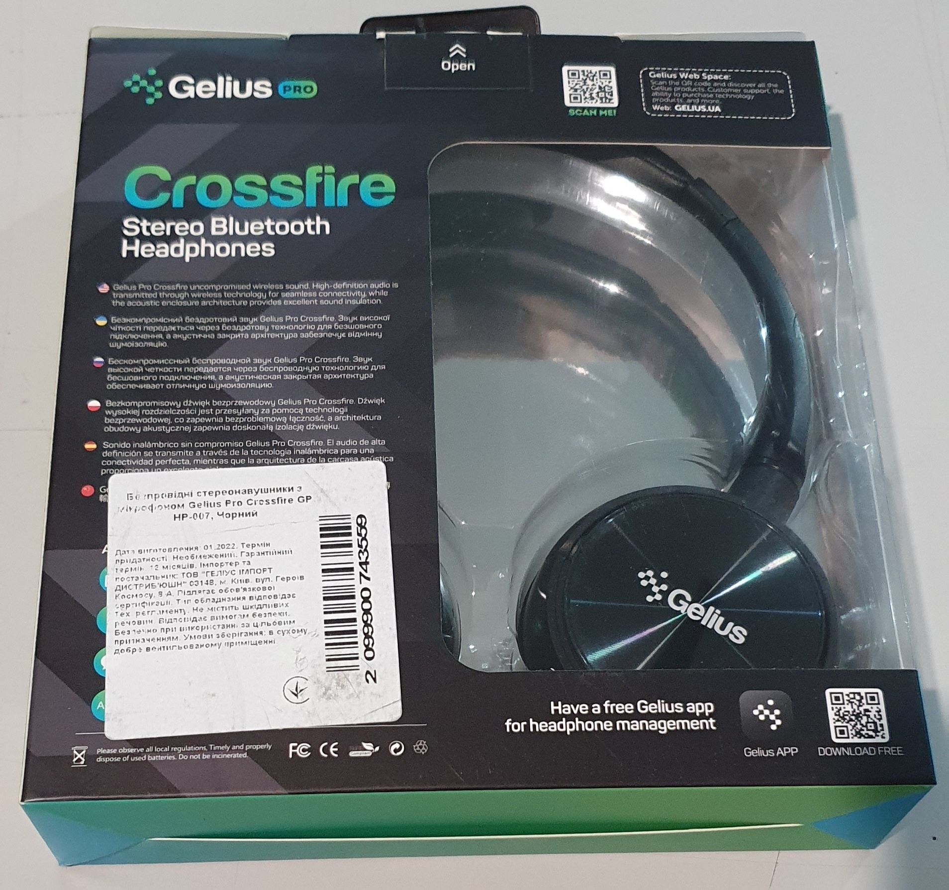 Навушники. Stereo Bluetooth Headset Gelius Pro Crossfire GP HP-007