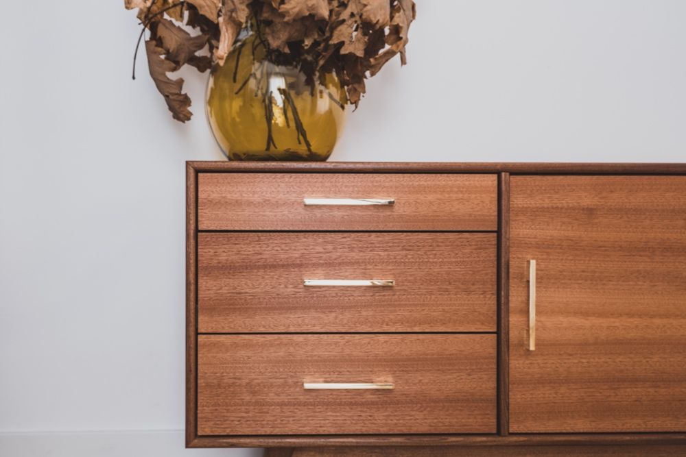 Sideboard Nåde MAHOŃ szafka rtv komoda mid-century modern duński styl