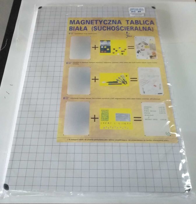 TABLICA magnetyczna suchościeralna KRATKA 45 X 66 do nauki pisania