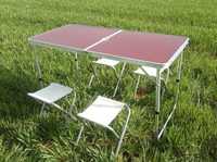 Стол алюминиевый раскладной для пикника и 4 стула