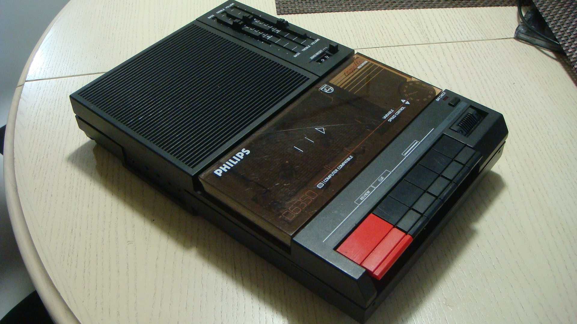 диктофон Philips D6350 Portable Cassette Recorder c.1988