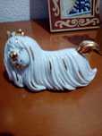 Cãozinho porcelanas Capodimont e cristais Swaroski em perfeito estado