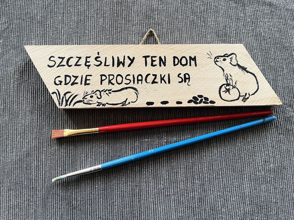 Okazja! Tabliczka szyld zawieszka na domek świnka morska